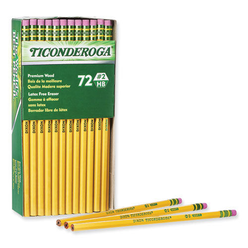 Image of Ticonderoga® X33904X Pencils, HB (#2), Black Lead/Yellow Barrel, 72/Pack