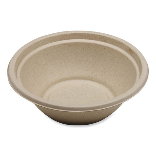 Image of World Centric® BO-SC-U24-LFP Fiber Bowls, 24 oz, 7.4 x 7.4 x 2.3, Natural, Paper, 500/Carton