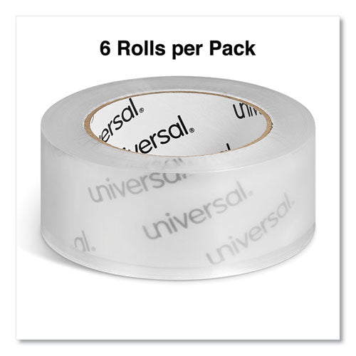 Image of Universal® UNV73000 Quiet Tape Box Sealing Tape, 3" Core, 1.88" x 109 yds, Clear, 6/Pack