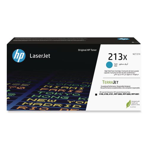 Image of HP W2131X HP 213X (W2131X) High-Yield Cyan Original LaserJet Toner Cartridge