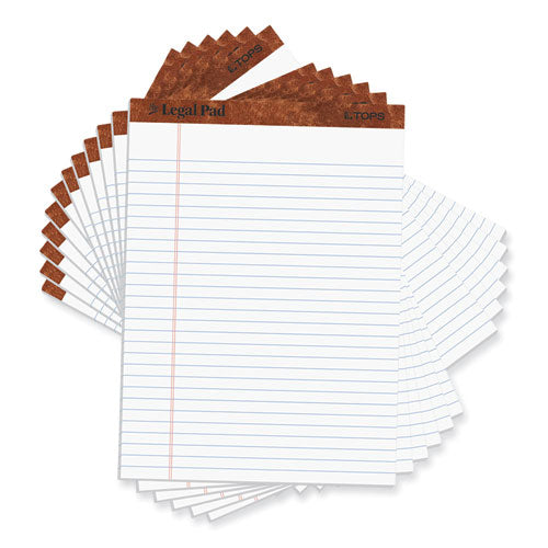 Image of TOPS The Legal Pad Ruled Perforated Pad, Wide/Legal Rule, (50) White 8.5 x 11.75 Sheets, Dozen