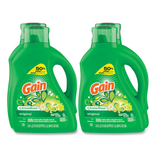 Image of Gain® 80745070 Liquid Laundry Detergent, Gain Original Scent, 88 oz Pour Bottle, 4/Carton