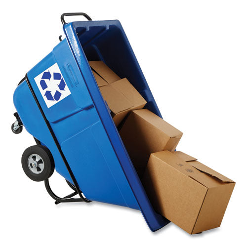 Image of Rubbermaid® Commercial 2089826 BRUTE Rotomolded Recycling Tilt Truck, 1 cu yd, 1,250 lb Capacity, Plastic/Steel Frame, Blue
