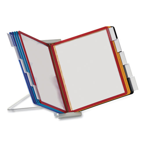 Image of Durable® 561200 Instaview Expandable Desktop Reference System, 10 Panels, Assorted Borders