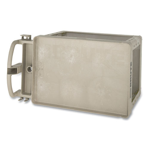 Image of Rubbermaid® Commercial FG450088BEIG BRUTE Heavy-Duty Utility Cart with Lipped Shelves, Plastic, 2 Shelves, 500 lb Capacity, 17.13" x 38.5" x 38.88", Beige