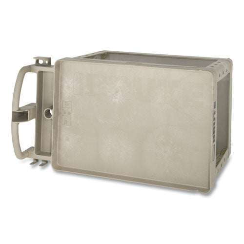 Image of Rubbermaid® Commercial FG452088BEIG BRUTE Heavy-Duty Utility Cart with Lipped Shelves, Plastic, 2 Shelves, 500 lb Capacity, 25.9" x 45.2" x 32.2", Beige