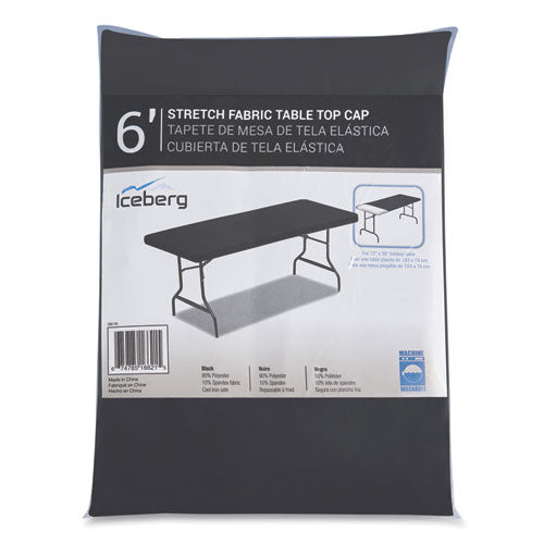 Image of Iceberg 16621 iGear Fabric Table Top Cap Cover, Polyester/Spandex, 30" x 72", Black