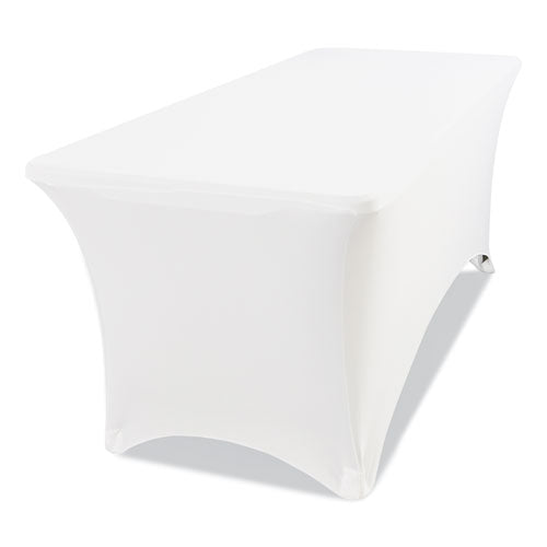 Image of Iceberg 16523 iGear Fabric Table Cover, Polyester/Spandex, 30" x 72", White