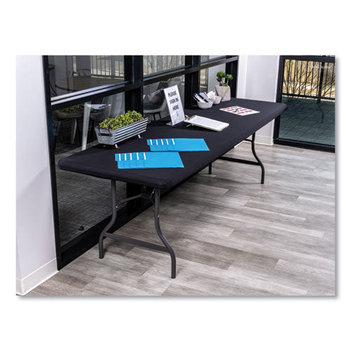 Image of Iceberg 16631 iGear Fabric Table Top Cap Cover, Polyester/Spandex, 30" x 96", Black