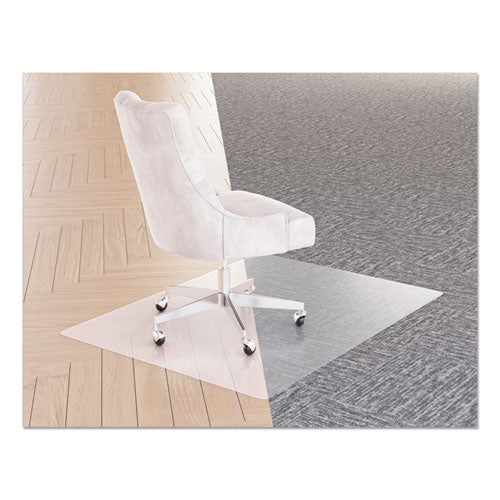 Image of deflecto® CM23140SPR6COM SuperGrip Chair Mat for Flat to Low Pile Carpeted and Hard Floors, Rectangular, 48" x 36", Clear, Ships Rolled