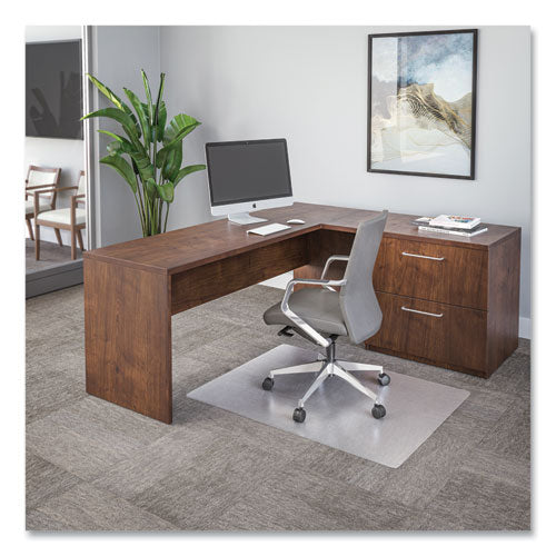 Image of deflecto® CM23140SPR6COM SuperGrip Chair Mat for Flat to Low Pile Carpeted and Hard Floors, Rectangular, 48" x 36", Clear, Ships Rolled