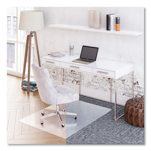 Image of deflecto® CM23140SPR6COM SuperGrip Chair Mat for Flat to Low Pile Carpeted and Hard Floors, Rectangular, 48" x 36", Clear, Ships Rolled