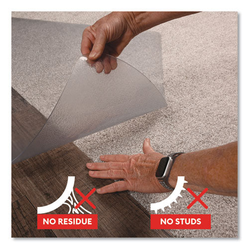 Image of deflecto® CM23140SPR6COM SuperGrip Chair Mat for Flat to Low Pile Carpeted and Hard Floors, Rectangular, 48" x 36", Clear, Ships Rolled
