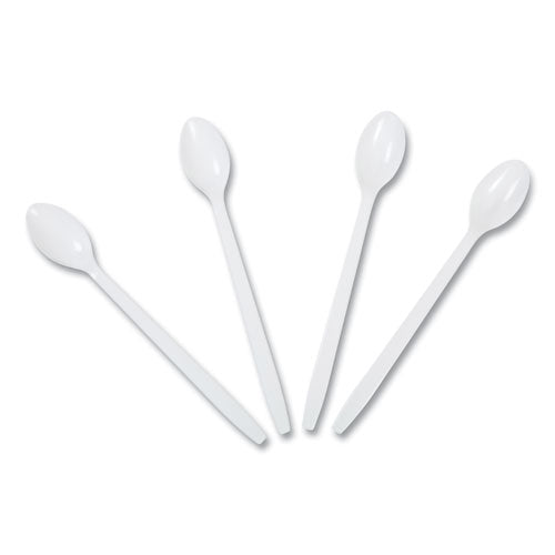 Image of AmerCareRoyal® P2303W Polypropylene Cutlery, Soda Spoon, Plastic, 7.87", White, 1,000/Carton
