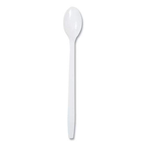 Image of AmerCareRoyal® P2303W Polypropylene Cutlery, Soda Spoon, Plastic, 7.87", White, 1,000/Carton