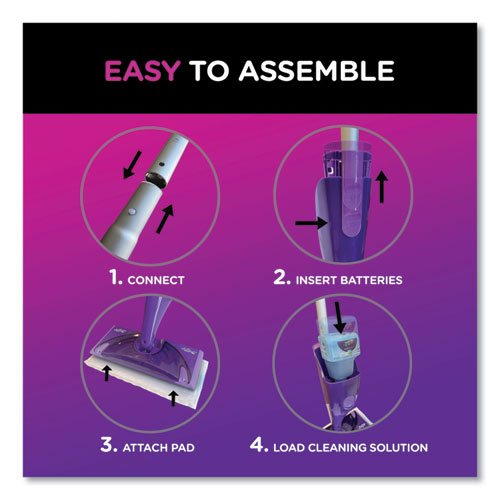 Image of Swiffer® 80354301 WetJet Mop Starter Kit with 10 Pads and 1 Cleaner, 11.3 x 5.4 Head, Silver Handle