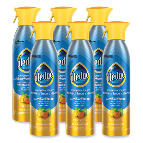 Image of Pledge® 307951 Multi Surface Antibacterial Everyday Cleaner, 9.7 Oz Aerosol Spray, 6/carton