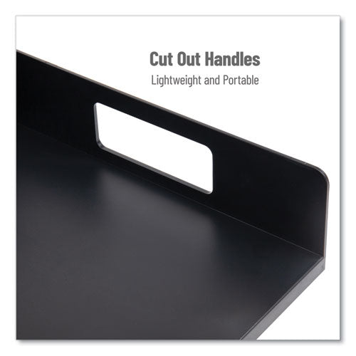 Image of Mind Reader PSNAPUT-BLK Network Collection Utensil, Napkin and Plate Countertop Organizer, 15.2 x 11.5 x 4.45, Plastic, Black