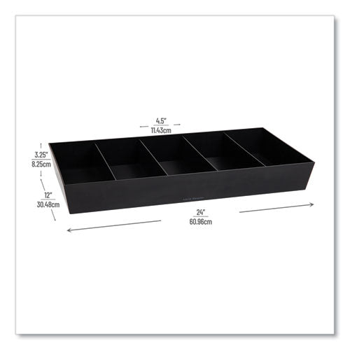 Image of Mind Reader SNACKORGT-BLK Anchor Collection 5-Compartment Snack Organizer, 12 x 24 x 3.25, Black