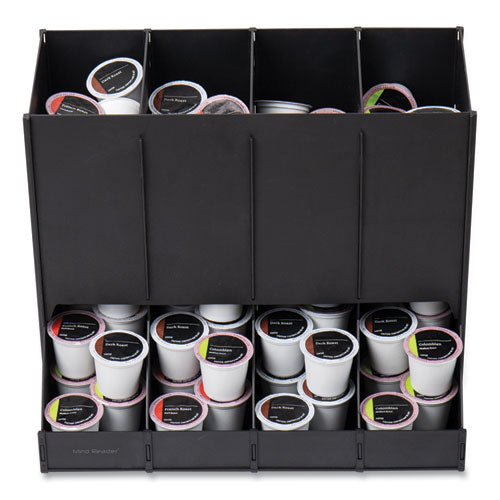 Image of Mind Reader CPODBK-BLK Anchor Collection 4-Compartment Single Serve Pod Countertop Dispenser, 14.25 x 9 x 12.15, Black