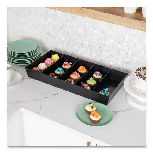 Image of Mind Reader SNACKORGT-BLK Anchor Collection 5-Compartment Snack Organizer, 12 x 24 x 3.25, Black