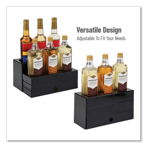 Image of Mind Reader SYRUPH9-BLK Mind Reader Foundation Collection 9-Compartment Nested Syrup Countertop Bottle Organizer, 12.5 x 5 x 7, Black