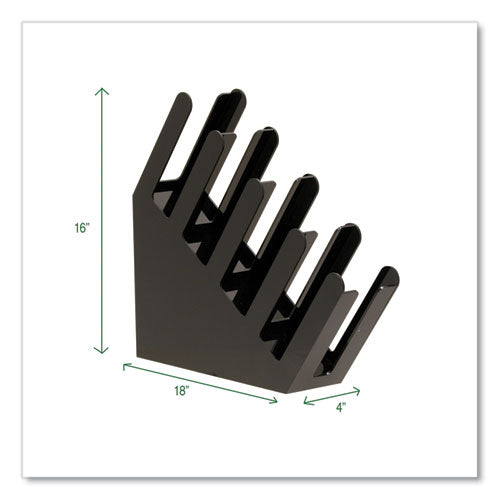 Image of Mind Reader 4ACUPHOLD-BLK Foundation Collection 4-Compartment Graduated Countertop Coffee Cup Dispenser, 4 x 18 x 16, Black