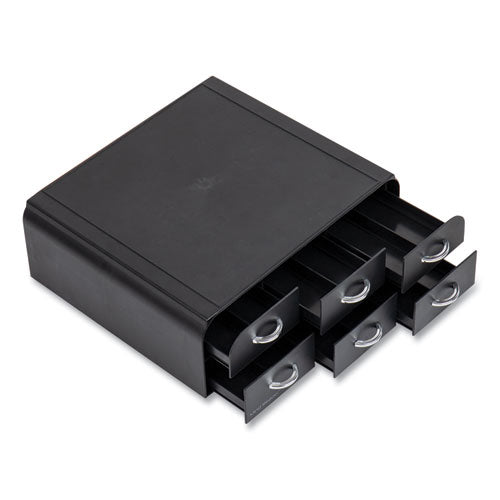 Image of Mind Reader TRY6PC-BLK Two-Tier Six-Drawer Single Serve Coffee Pod Drawer, 14 x 12.25 x 4.75, Black