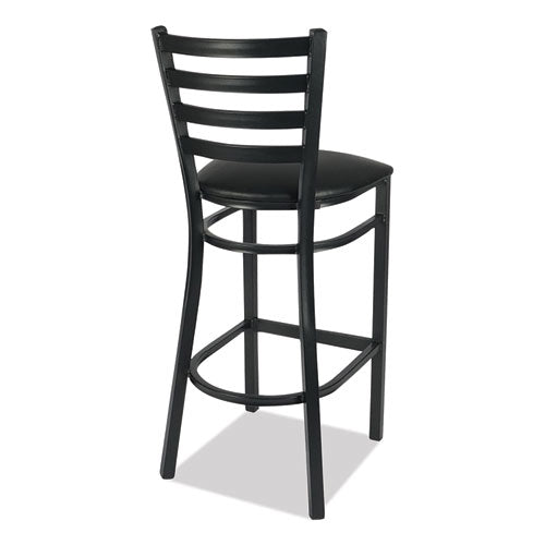 Image of JMC Furniture JMCWHBSBLK White Horse Series Barstools, Supports Up to 300 lb, 29.5" Seat Height, Black Seat/Back, Black Frame