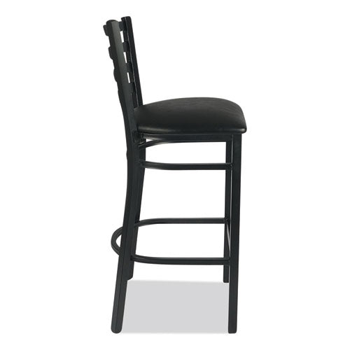 Image of JMC Furniture JMCWHBSBLK White Horse Series Barstools, Supports Up to 300 lb, 29.5" Seat Height, Black Seat/Back, Black Frame