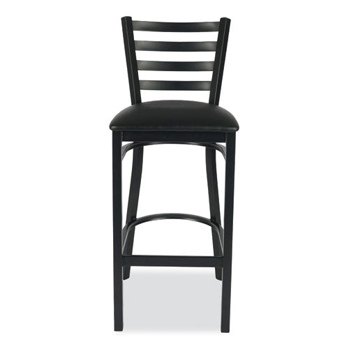 Image of JMC Furniture JMCWHBSBLK White Horse Series Barstools, Supports Up to 300 lb, 29.5" Seat Height, Black Seat/Back, Black Frame