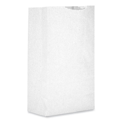 Image of Ross & Wallace Paper Products 120302500PK/BL Grocery Paper Bags, 2# Size, 30# Basis Weight, 4.13" x 2.63" x 7.88", White, 500/Bundle