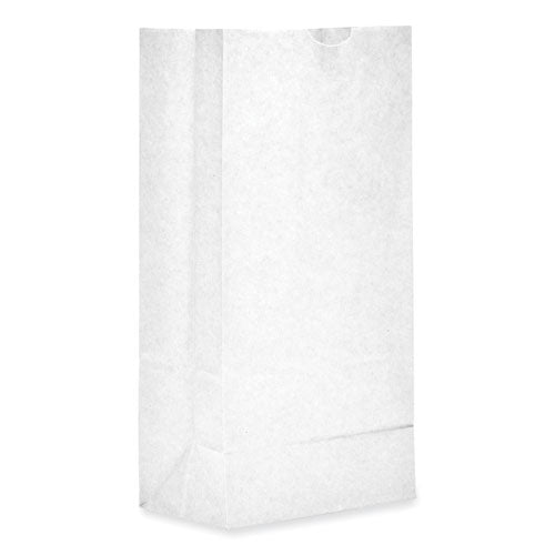 Image of Ross & Wallace Paper Products 120308500PK/BL Grocery Paper Bags, 8# Size, 35# Basis Weight, 6" x 3.88" x 12.5", White, 500/Bundle