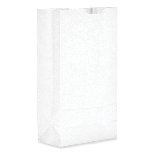 Image of Ross & Wallace Paper Products 120310500PK/BL Grocery Paper Bags, 10# Size, 35# Basis Weight, 7" x 4.38" x 13.75", White, 500/Bundle