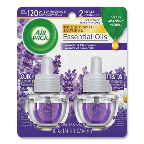 Image of Air Wick® 62338-78473 Scented Oil Refill, Lavender and Chamomile, 0.67 oz, 2/Pack, 6 Packs/Carton