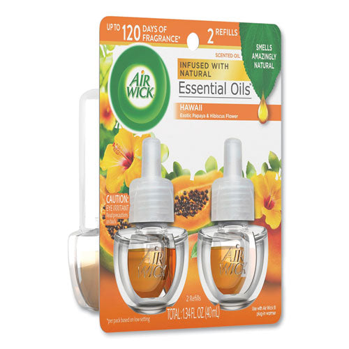 Image of Air Wick® 62338-85175 Scented Oil Twin Refill, Hawai'i Exotic Papaya/hibiscus Flower, 0.67 Oz