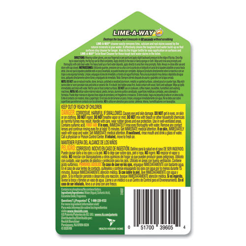 Image of LIME-A-WAY® 51700-87000 Lime, Calcium and Rust Remover, 28 oz Bottle, 6/Carton