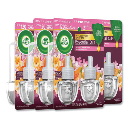 Image of Air Wick® 62338-91112 Scented Oil Refills, Summer Delights, 0.67 oz, 2/Pack, 6 Packs/Carton