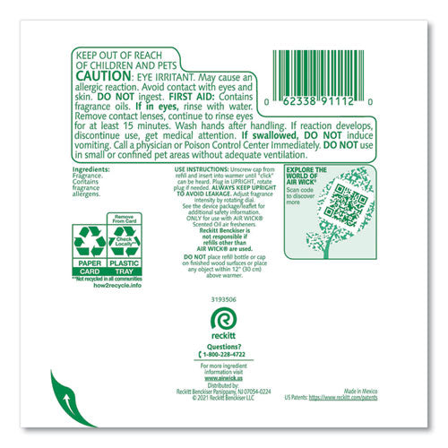 Image of Air Wick® 62338-91112 Scented Oil Refills, Summer Delights, 0.67 oz, 2/Pack, 6 Packs/Carton