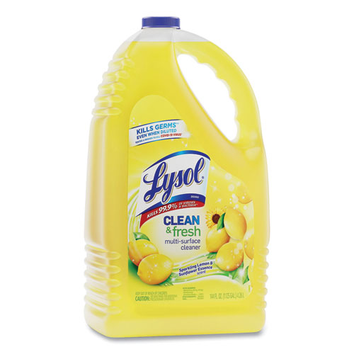 Image of LYSOL® Brand 36241-77617 Clean and Fresh Multi-Surface Disinfectant Cleaner, Sparkling Lemon and Sunflower Essence, 144 oz Bottle