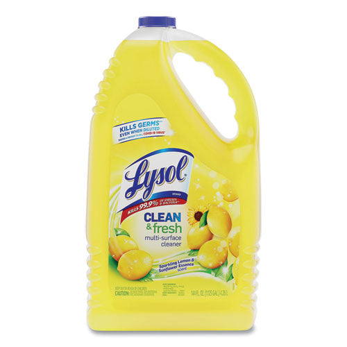 Image of LYSOL® Brand 36241-77617 Clean and Fresh Multi-Surface Disinfectant Cleaner, Sparkling Lemon and Sunflower Essence, 144 oz Bottle