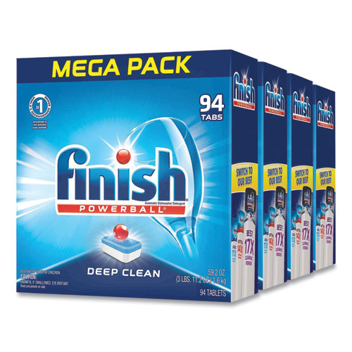 Image of FINISH® 51700-97330 Powerball Dishwasher Tabs, Fresh Scent, 94/Box