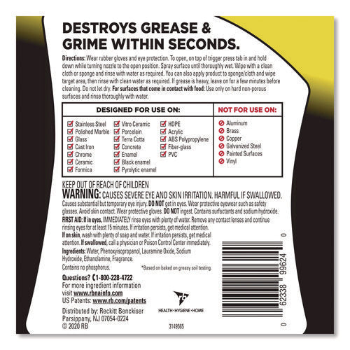 Image of EASY-OFF® 62338-99624 Heavy Duty Cleaner Degreaser, 32 Oz Spray Bottle, 6/carton