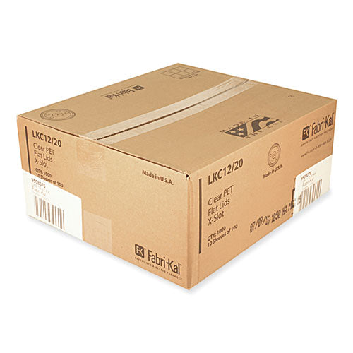 Image of Fabri-Kal® LKC1220FX Greenware Cold Drink Lids, X-Slot, Fits 12 oz to 20 oz Cold Cups, Plastic, Clear, 1,000/Carton