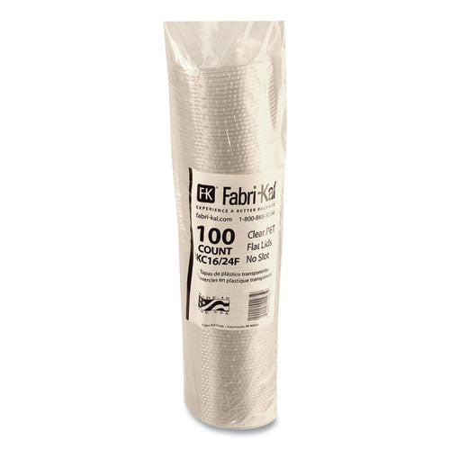 Image of Fabri-Kal® LKC1624F Greenware Cold Drink Lids, Fits 16 oz to 24 oz Cold Cups, Plastic, Clear, 1,000/Carton