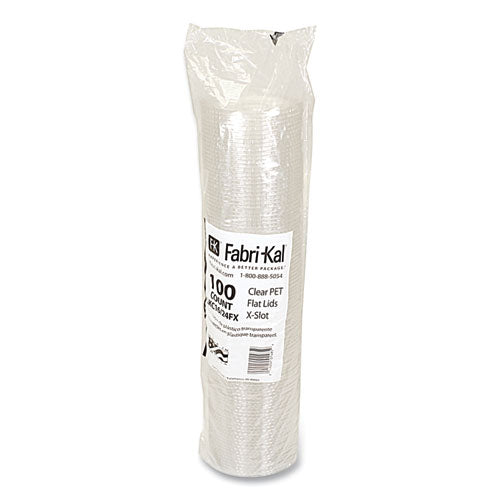 Image of Fabri-Kal® 000000000009508079 Greenware Cold Drink Lids, X-Slot, Fits 16 oz to 24 oz Cold Cups, Plastic, Clear, 1,000/Carton
