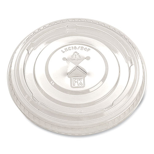 Image of Fabri-Kal® 000000000009508079 Greenware Cold Drink Lids, X-Slot, Fits 16 oz to 24 oz Cold Cups, Plastic, Clear, 1,000/Carton