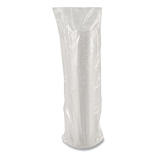Image of Fabri-Kal® LKC1220FX Greenware Cold Drink Lids, X-Slot, Fits 12 oz to 20 oz Cold Cups, Plastic, Clear, 1,000/Carton