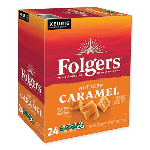 Image of Folgers® 5000363977 Buttery Caramel Coffee K-Cups, 24/Box