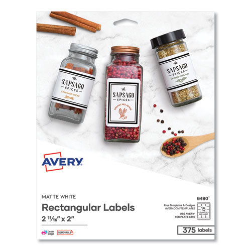 Image of AveryÂ® Laser/inkjet 3.5" Diskette Labels, White, 375/pack